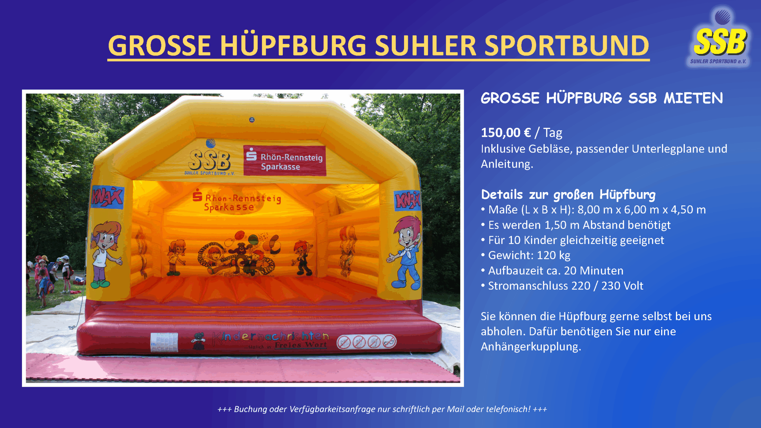 Verleih von Hüpfburgen und Spielmobil