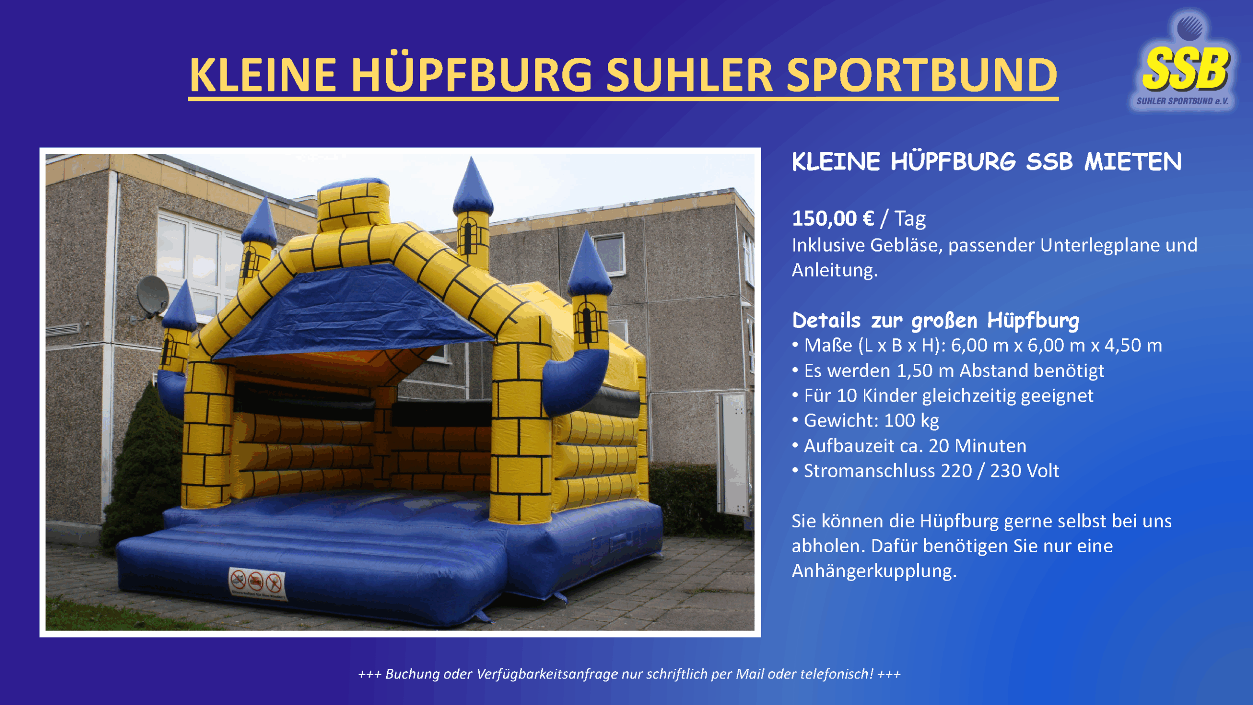 Verleih von Hüpfburgen und Spielmobil